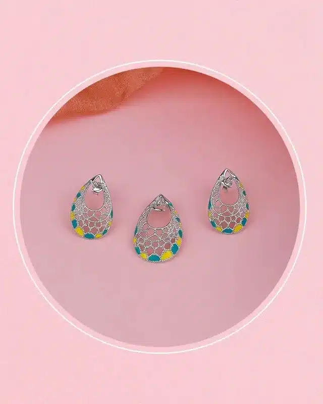 crafted pendant and earrings set